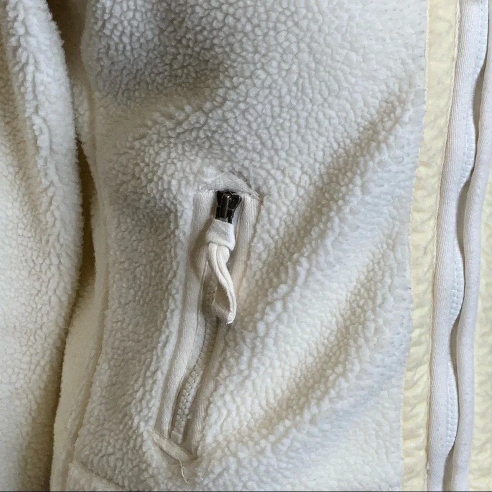 American Eagle ~ Sherpa Jacket Full Zip Nubby Ivory Size Medium - Picture 4 of 11